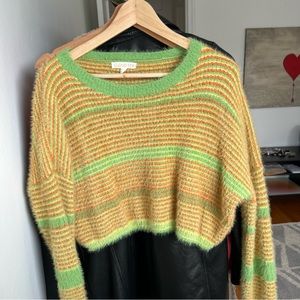 Cropped fuzzy sweater